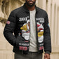 Personalized Tuskegee Airmen Red Tails Bomber Puffer Jacket 301st Fighter Squadron - Black
