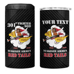 Personalized 301st Fighter Squadron WWII 4 in 1 Can Cooler Tumbler Red Tails Heritage - Black - African Pride