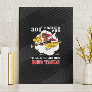 301st Fighter Squadron WWII Canvas Wall Art Red Tails Heritage - Black - African Pride