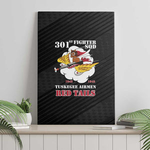 301st Fighter Squadron WWII Canvas Wall Art Red Tails Heritage - Black - African Pride