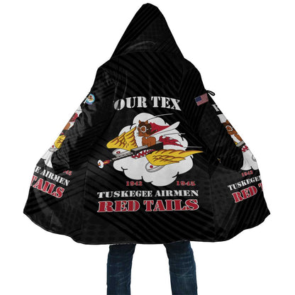 Personalized Tuskegee Airmen Red Tails Cloak 301st Fighter Squadron - Black