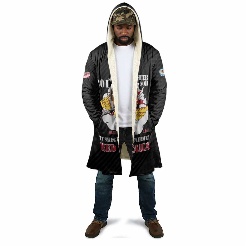 Personalized Tuskegee Airmen Red Tails Cloak 301st Fighter Squadron - Black