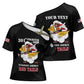 Personalized Tuskegee Airmen Red Tails Cross Shoulder Shirt 301st Fighter Squadron - Black