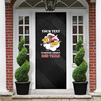 Personalized Tuskegee Airmen Red Tails Door Cover 301st Fighter Squadron - Black