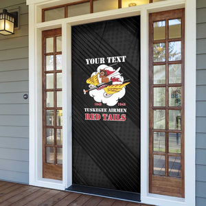 Personalized Tuskegee Airmen Red Tails Door Cover 301st Fighter Squadron - Black