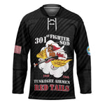 Personalized Tuskegee Airmen Red Tails Hockey Jersey 301st Fighter Squadron - Black