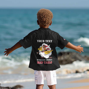 Personalized 301st Fighter Squadron WWII Kid Hawaiian Shirt Red Tails Heritage - Black - African Pride