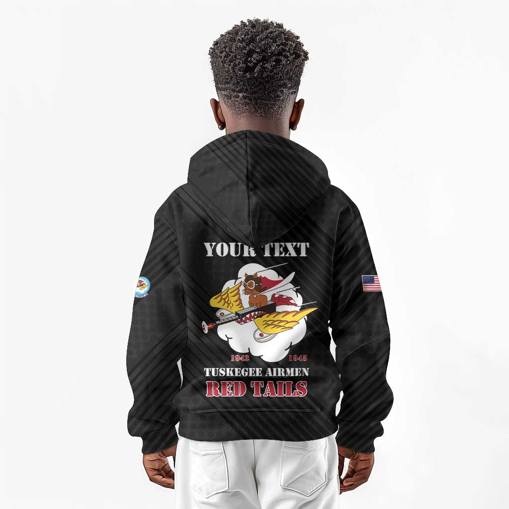 Personalized 301st Fighter Squadron WWII Kid Hoodie Red Tails Heritage - Black - African Pride