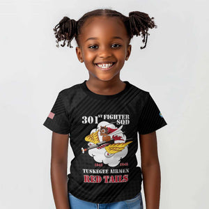 Personalized 301st Fighter Squadron WWII Kid T shirt Red Tails Heritage - Black - African Pride
