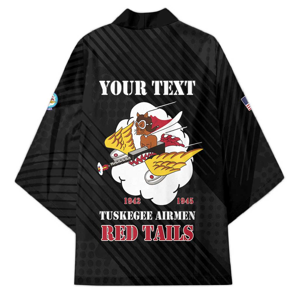 Personalized Tuskegee Airmen Red Tails Kimono 301st Fighter Squadron - Black