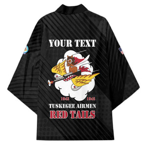 Personalized Tuskegee Airmen Red Tails Kimono 301st Fighter Squadron - Black
