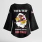 Personalized Tuskegee Airmen Red Tails Kimono Sleeve Blouse 301st Fighter Squadron - Black