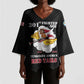 Personalized Tuskegee Airmen Red Tails Kimono Sleeve Blouse 301st Fighter Squadron - Black