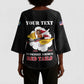 Personalized Tuskegee Airmen Red Tails Kimono Sleeve Blouse 301st Fighter Squadron - Black