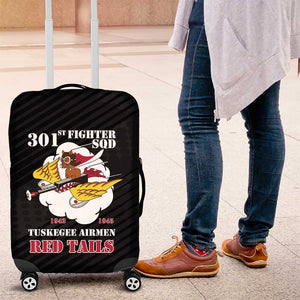 301st Fighter Squadron WWII Luggage Cover Red Tails Heritage - Black - African Pride