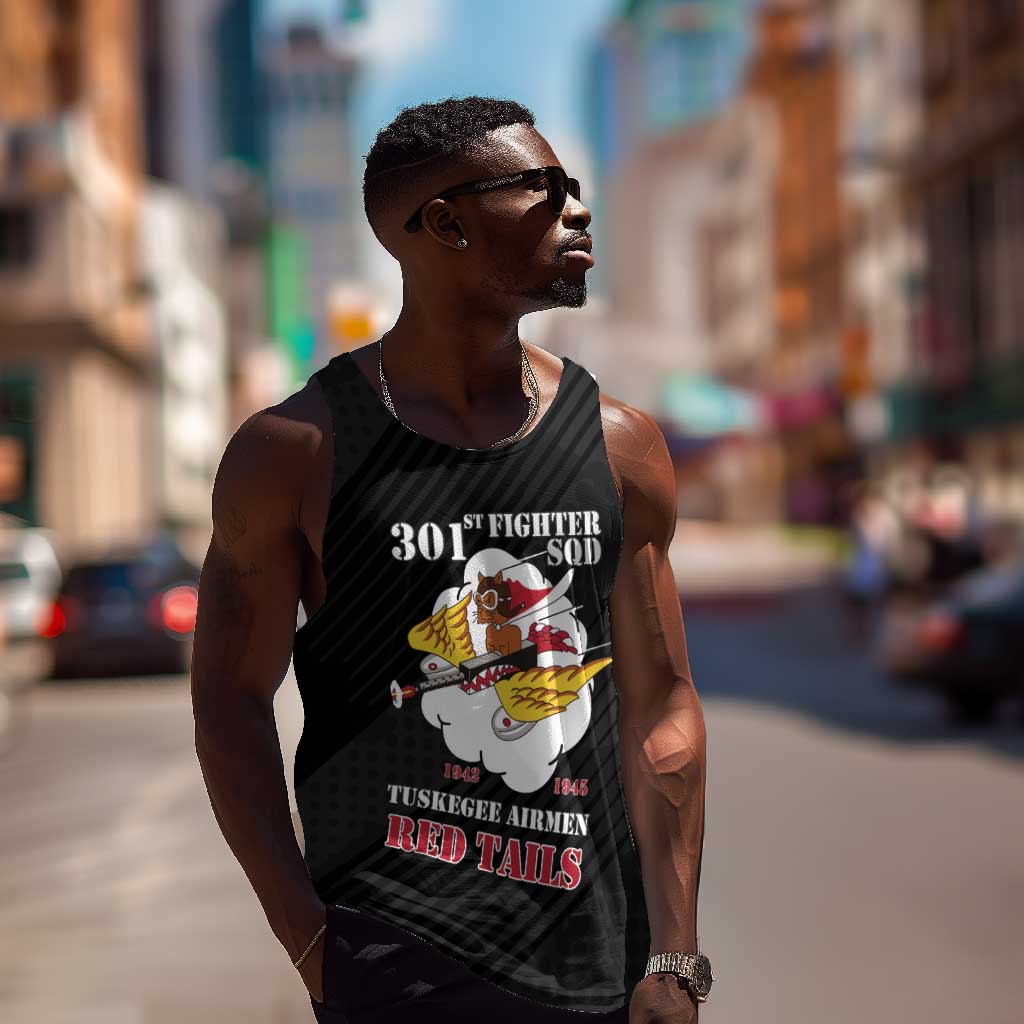 Personalized 301st Fighter Squadron WWII Men Tank Top Red Tails Heritage - Black - African Pride