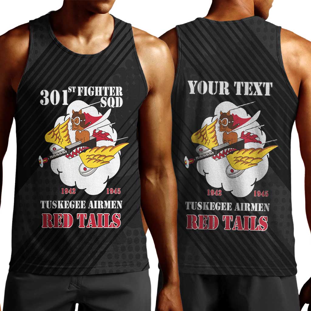 Personalized 301st Fighter Squadron WWII Men Tank Top Red Tails Heritage - Black - African Pride