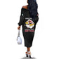 Personalized 301st Fighter Squadron WWII Off The Shoulder Long Sleeve Dress Red Tails Heritage - Black - African Pride