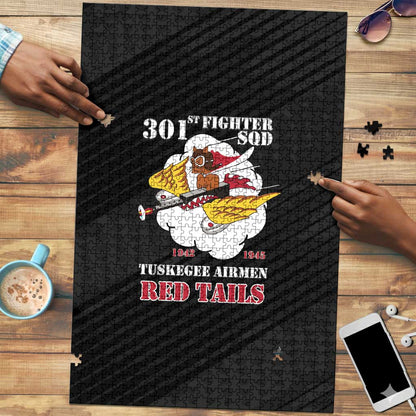 Tuskegee Airmen Red Tails Puzzle 301st Fighter Squadron - Black