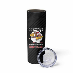 Personalized 301st Fighter Squadron WWII Skinny Tumbler Red Tails Heritage - Black - African Pride
