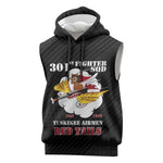 Personalized 301st Fighter Squadron WWII Sleeveless Hoodie Red Tails Heritage - Black - African Pride