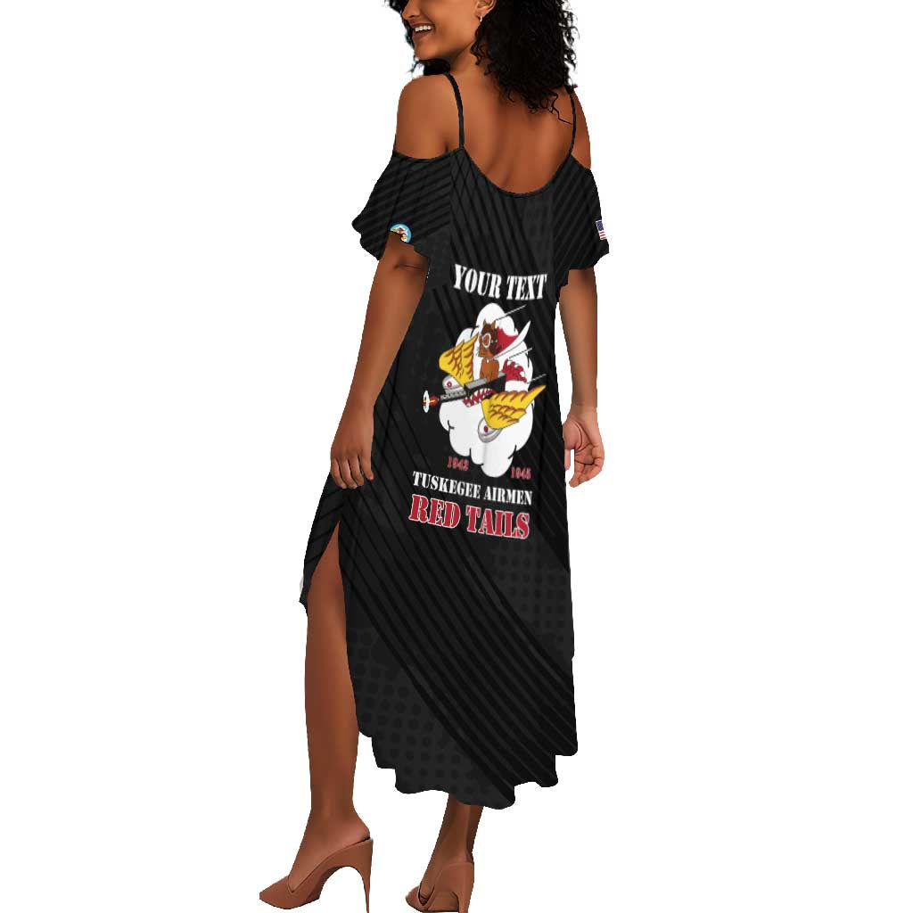 Personalized 301st Fighter Squadron WWII Summer Maxi Dress Red Tails Heritage - Black - African Pride