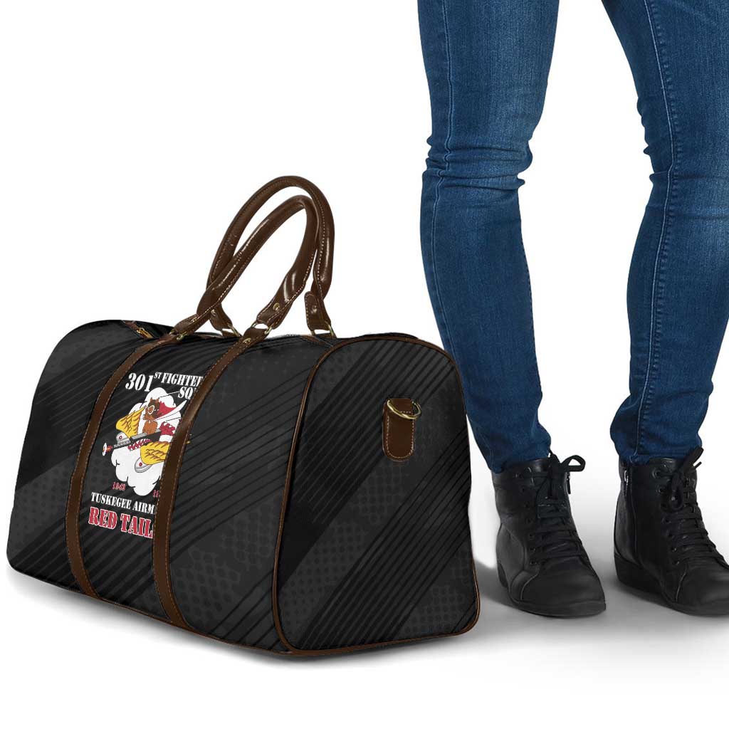 Tuskegee Airmen Red Tails Travel Bag 301st Fighter Squadron - Black