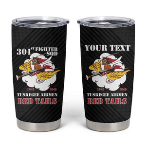 Personalized 301st Fighter Squadron WWII Tumbler Cup Red Tails Heritage - Black - African Pride