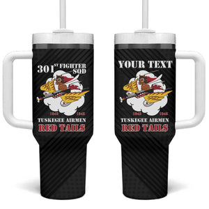 Personalized 301st Fighter Squadron WWII Tumbler With Handle Red Tails Heritage - Black - African Pride