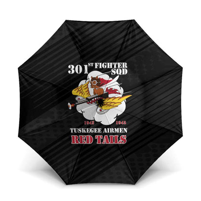 Tuskegee Airmen Red Tails Umbrella 301st Fighter Squadron - Black