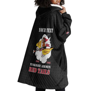 Personalized 301st Fighter Squadron WWII Wearable Blanket Hoodie Red Tails Heritage - Black - African Pride