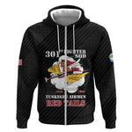 Personalized 301st Fighter Squadron WWII Zip Hoodie Red Tails Heritage - Black - African Pride
