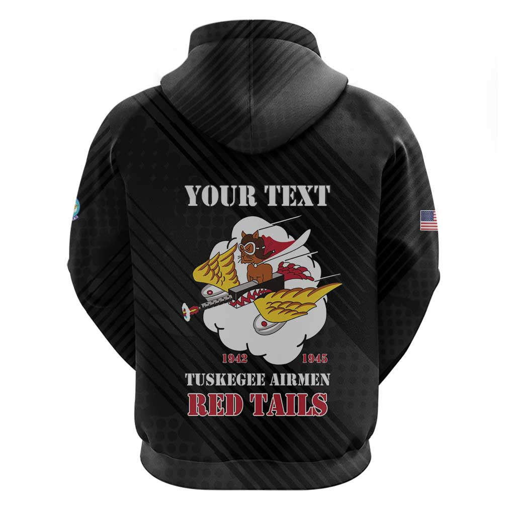 Personalized 301st Fighter Squadron WWII Zip Hoodie Red Tails Heritage - Black - African Pride