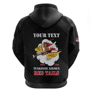 Personalized 301st Fighter Squadron WWII Zip Hoodie Red Tails Heritage - Black - African Pride