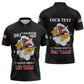 Personalized Tuskegee Airmen Red Tails Zipper Polo Shirt 301st Fighter Squadron - Black