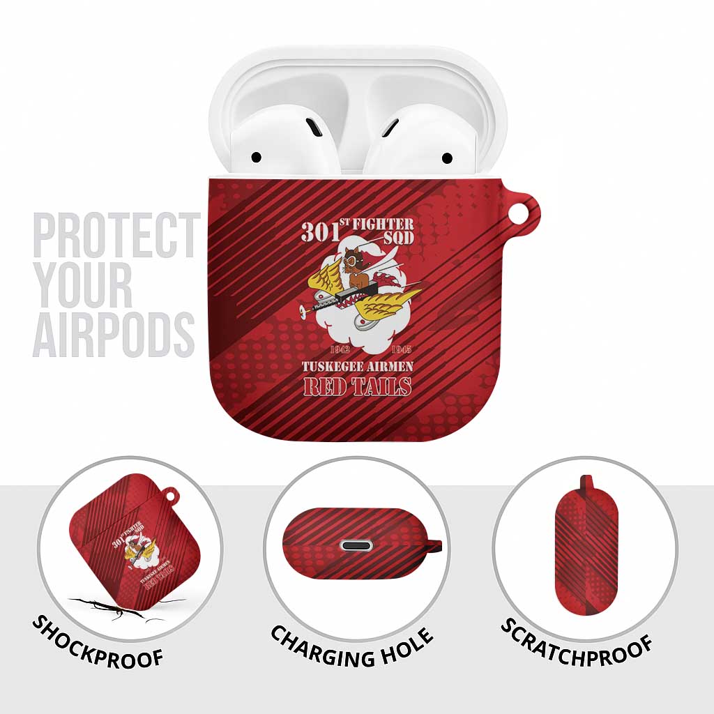 Tuskegee Airmen Red Tails AirPods Case 301st Fighter Squadron - Red
