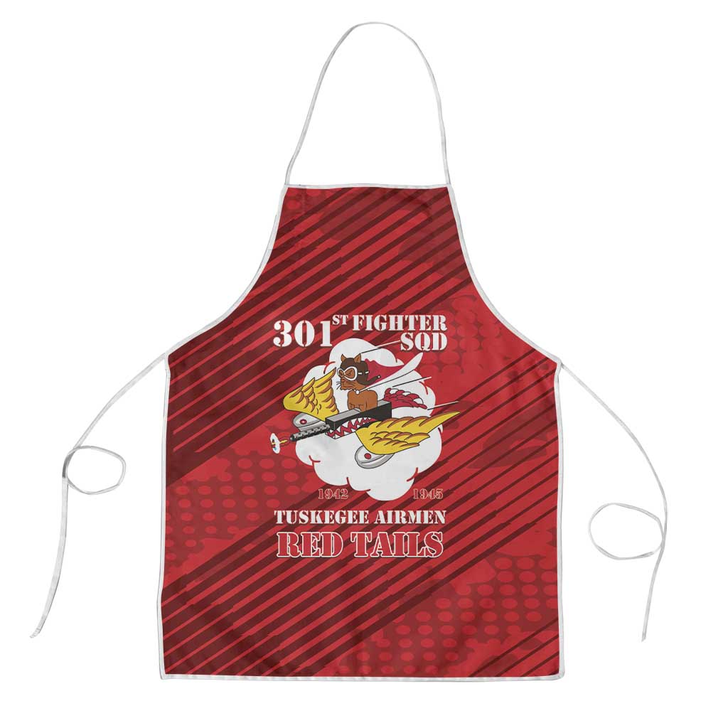 Tuskegee Airmen Red Tails Apron 301st Fighter Squadron - Red