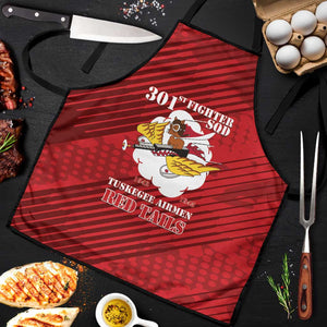 Tuskegee Airmen Red Tails Apron 301st Fighter Squadron - Red