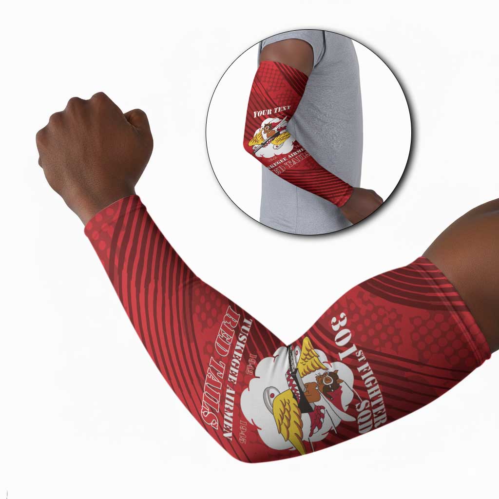 Personalized Tuskegee Airmen Red Tails Arm Sleeves 301st Fighter Squadron - Red