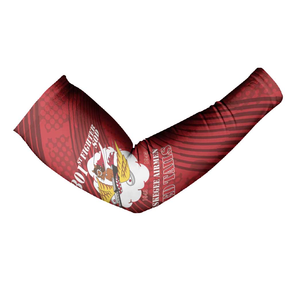 Personalized Tuskegee Airmen Red Tails Arm Sleeves 301st Fighter Squadron - Red