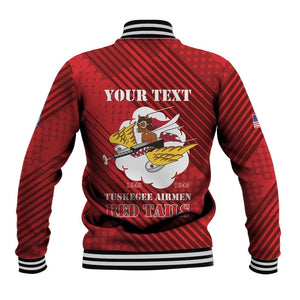 Personalized 301st Fighter Squadron WWII Baseball Jacket Red Tails Heritage - Red - African Pride