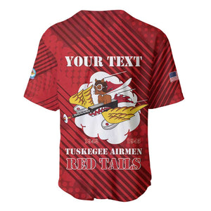 Personalized 301st Fighter Squadron WWII Baseball Jersey Red Tails Heritage - Red - African Pride