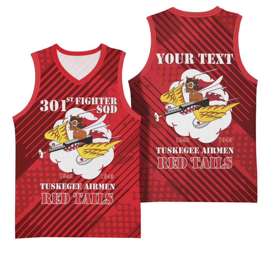 Personalized 301st Fighter Squadron WWII Basketball Jersey Red Tails Heritage - Red LT15