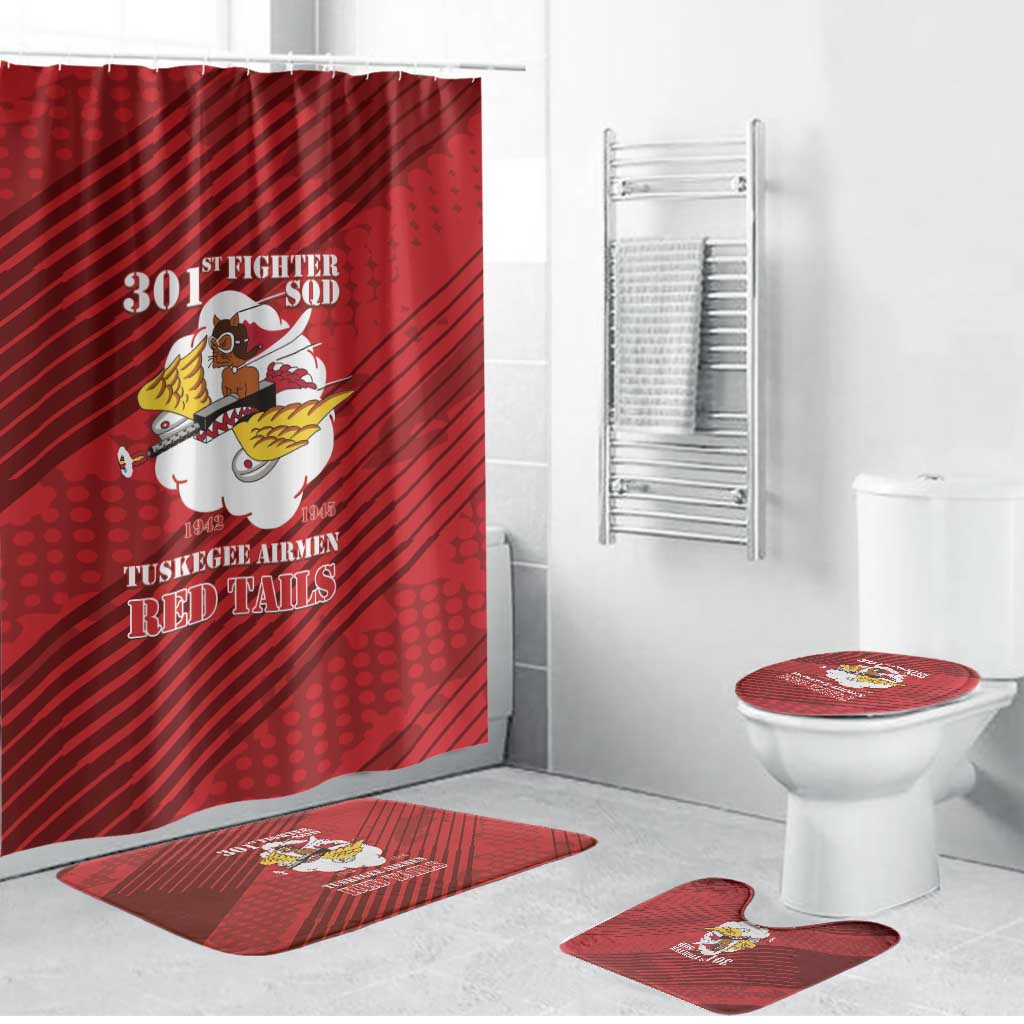Tuskegee Airmen Red Tails Bathroom Set 301st Fighter Squadron - Red