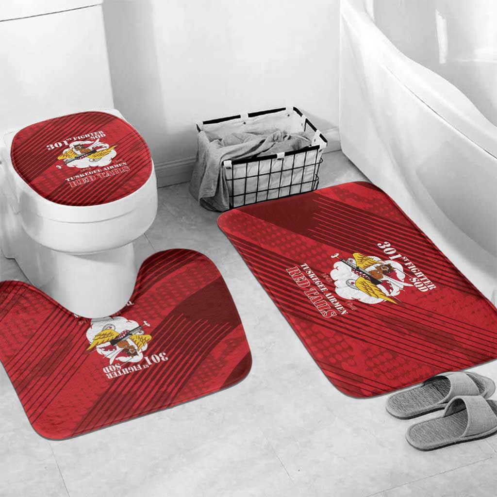Tuskegee Airmen Red Tails Bathroom Set 301st Fighter Squadron - Red