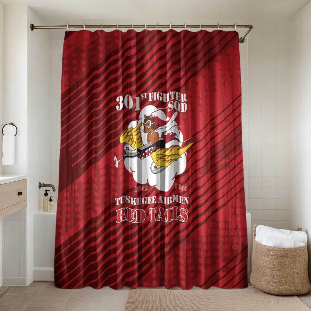 Tuskegee Airmen Red Tails Bathroom Set 301st Fighter Squadron - Red