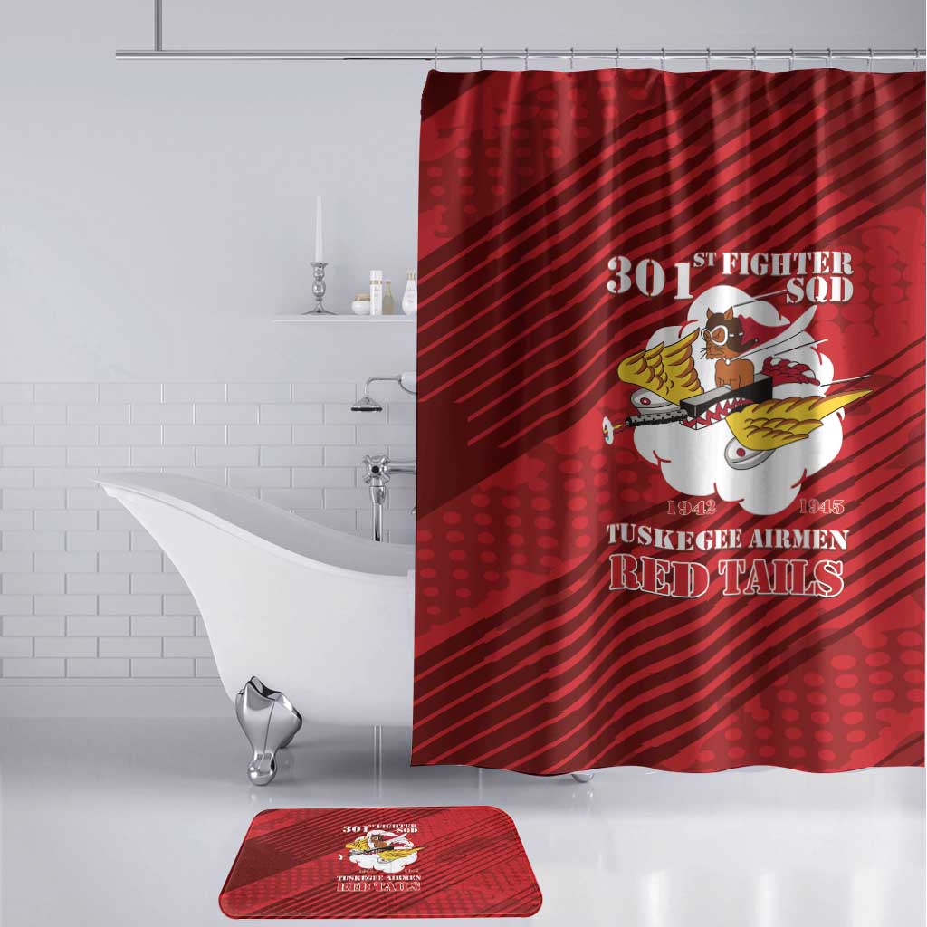 Tuskegee Airmen Red Tails Bathroom Set 301st Fighter Squadron - Red