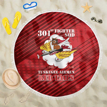 301st Fighter Squadron WWII Beach Blanket Red Tails Heritage - Red - African Pride