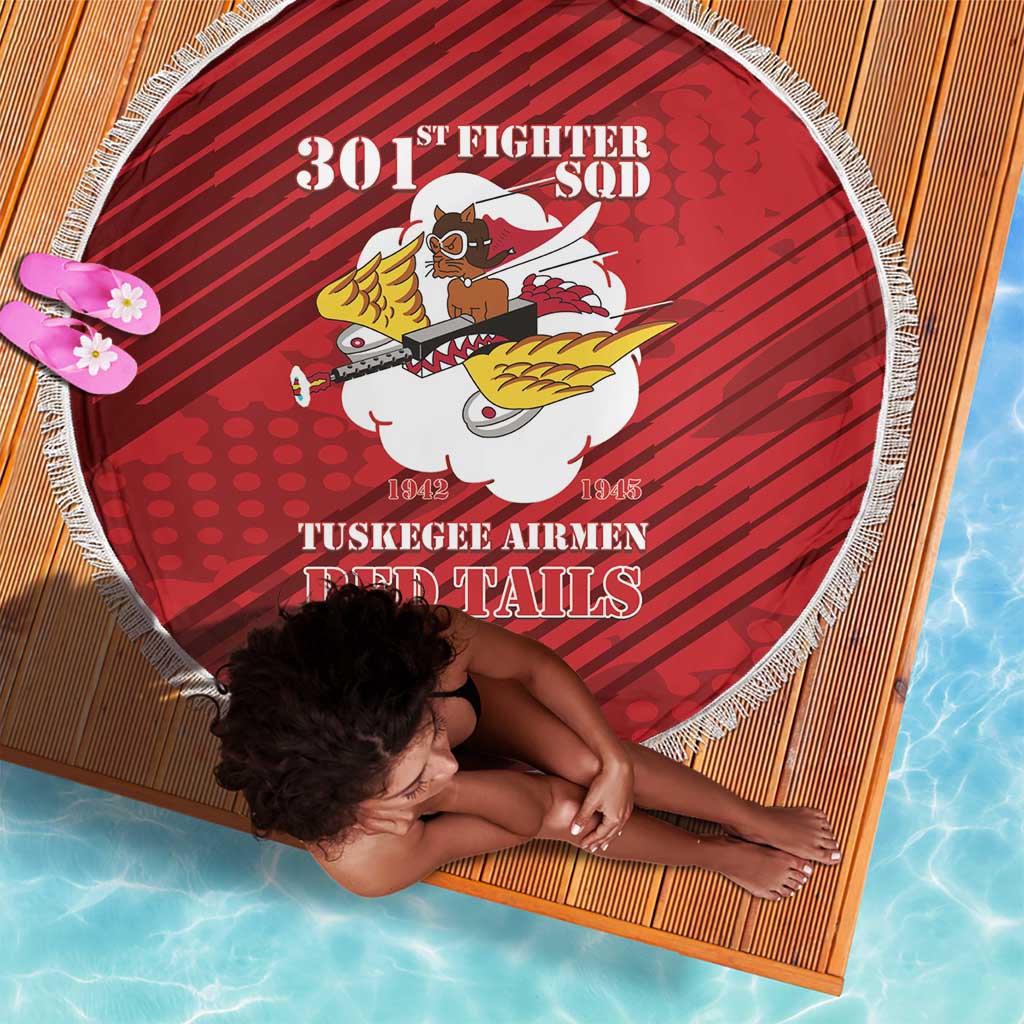 301st Fighter Squadron WWII Beach Blanket Red Tails Heritage - Red - African Pride