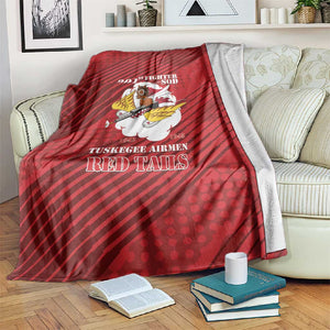 301st Fighter Squadron WWII Blanket Red Tails Heritage - Red - African Pride